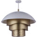 Sculptural Statement LED 31.25 inch Matte White/Matte Gold Pendant Ceiling Light in Matte White and Matte Gold