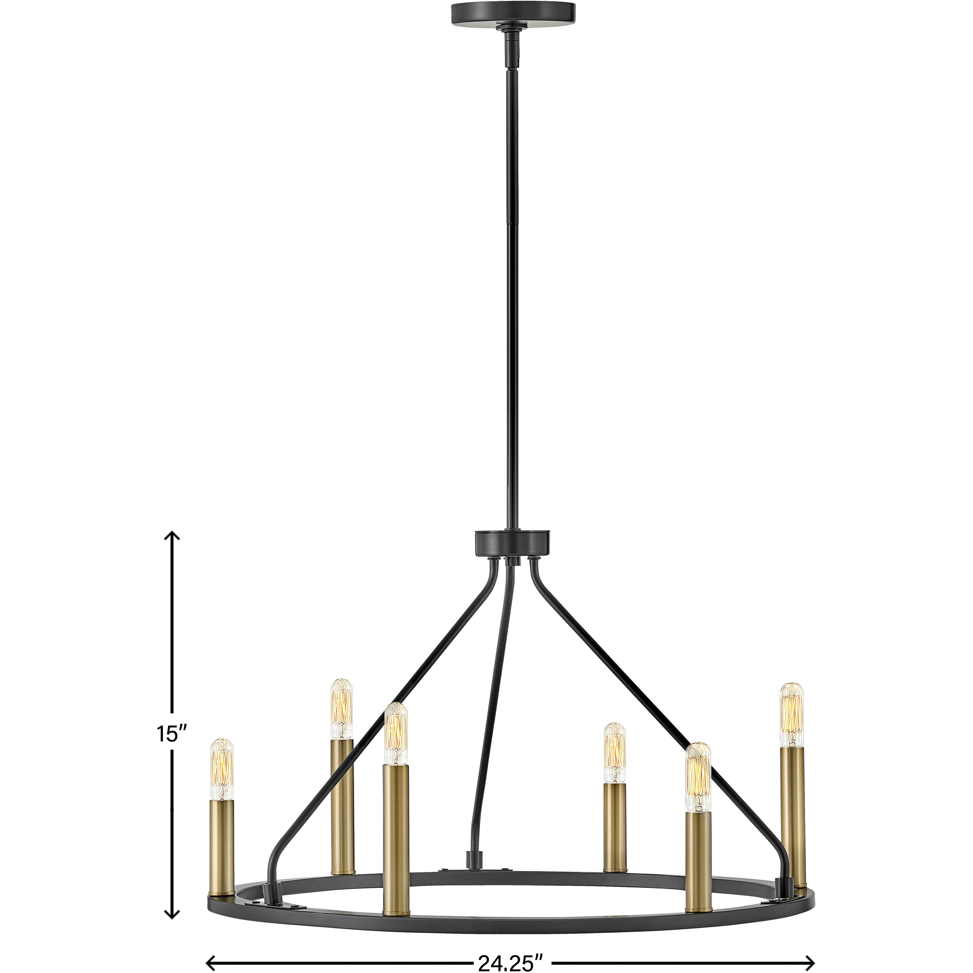Lazlo LED 24.25 inch Black Chandelier Ceiling Light