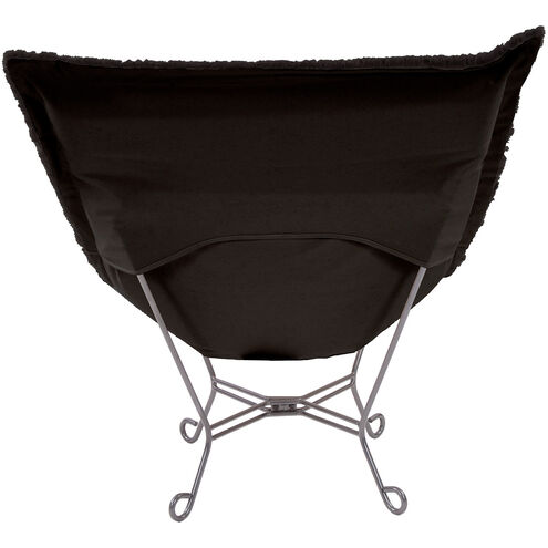 Puff Angora Ebony Scroll Chair with Cover