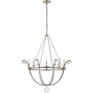 Julie Neill Alonzo LED 34.5 inch Burnished Silver Leaf and Clear Glass Chandelier Ceiling Light, Large