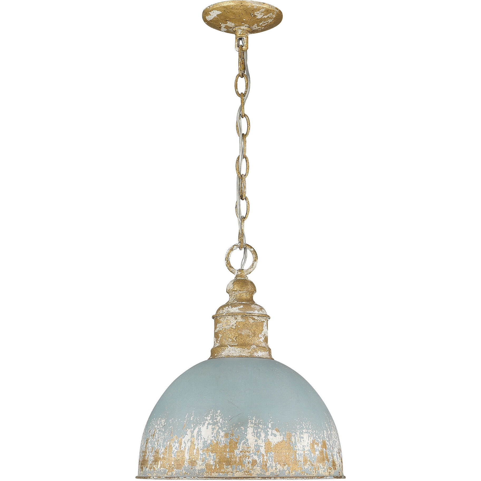 Alison Pendant Ceiling Light in Antique Teal, Medium