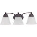 Brentwood 3 Light 21 inch Mahogany Bronze Vanity Light Wall Light