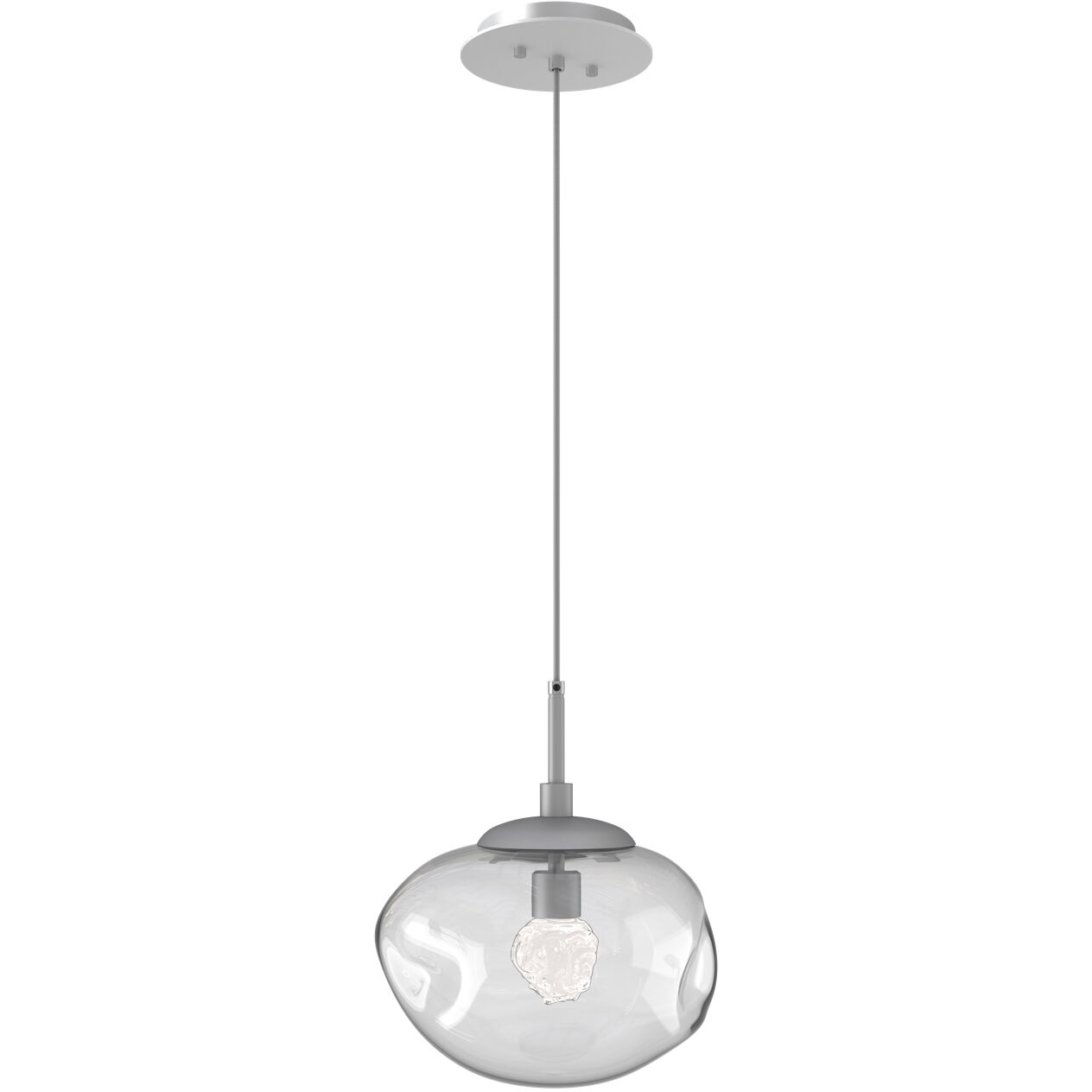 Nova LED LED 10 inch Classic Silver Pendant Ceiling Light in 3000K LED, Floret Inner - Clear Outer