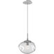 Nova LED LED 10 inch Classic Silver Pendant Ceiling Light in 3000K LED, Floret Inner - Clear Outer