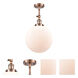 Franklin Restoration XX-Large Beacon 1 Light 12 inch Antique Copper Semi-Flush Mount Ceiling Light in Matte White Glass, Franklin Restoration