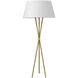 Gabriela 61.5 inch 150.00 watt Aged Brass with White Decorative Floor Lamp Portable Light