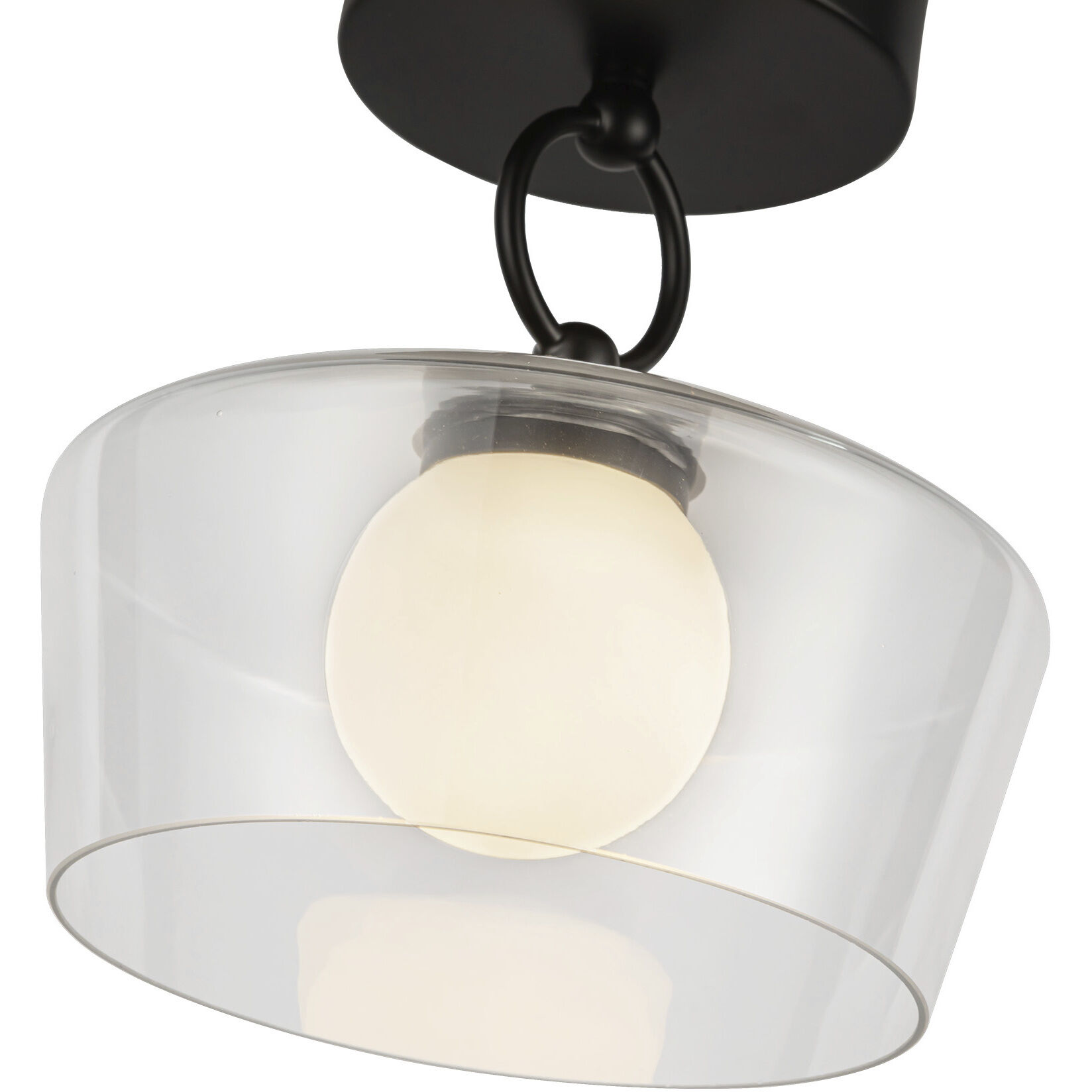 Alora Mood Leota LED 8 inch Matte Black Semi-Flush Mount Ceiling Light