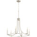 Olympus 6 Light 27 inch Satin Nickel Chandelier Ceiling Light