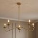 Traditional 5 Light 42 inch Natural Brass Chandelier Ceiling Light