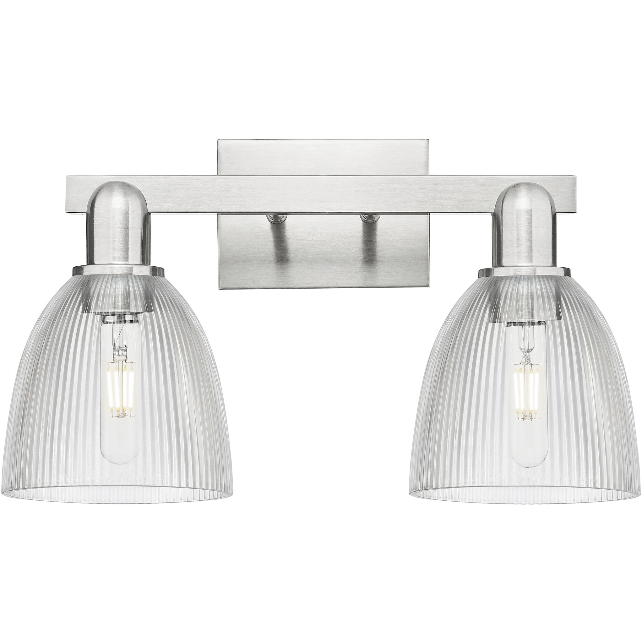 Arcadia Castile 2 Light 17 inch Brushed Satin Nickel Bath Vanity Light Wall Light in Clear