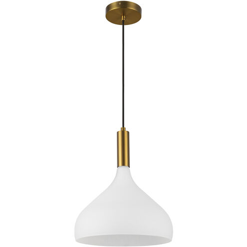 Alora Mood Belleview 1 Light 11.88 inch Aged Gold Pendant Ceiling Light in Opal Glass