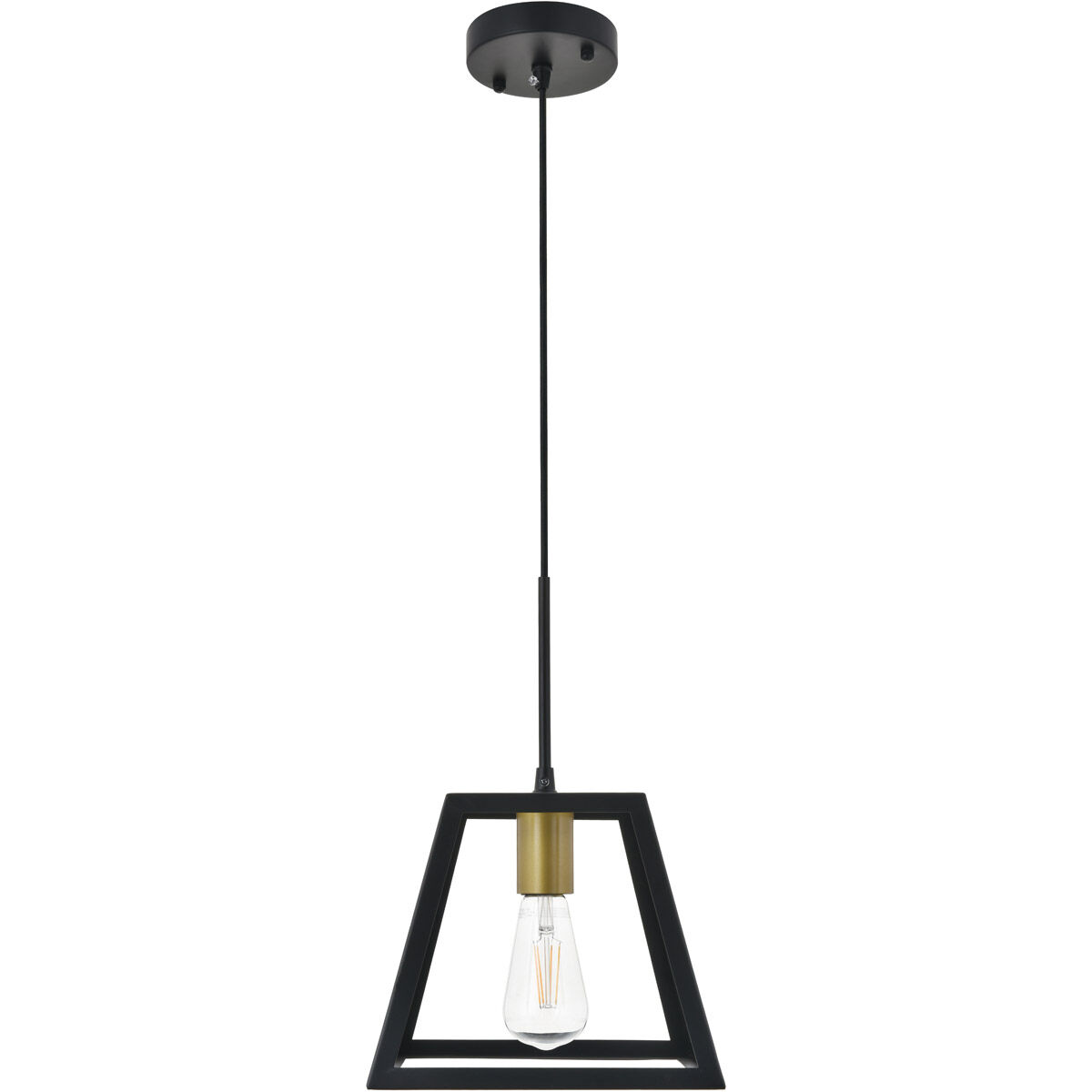 Resolute 1 Light 9 inch Brass and Black Pendant Ceiling Light