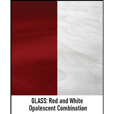 Glasgow 2 Light 8.38 inch Satin Black Flush Mount Ceiling Light in Red and White Opalescent