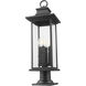 Tiberius 4 Light 27.25 inch Black Outdoor Pier Mounted Fixture