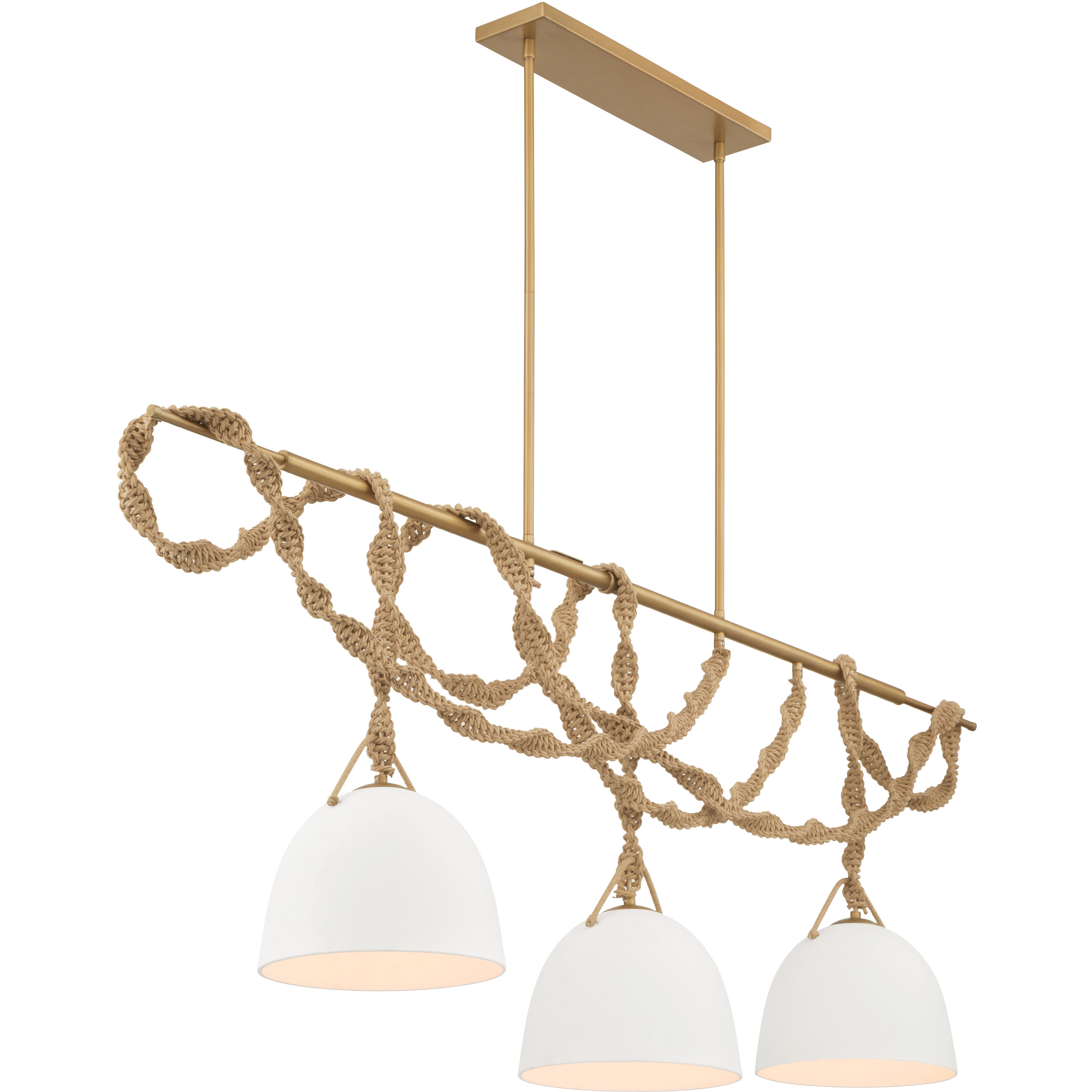 Cordon 3 Light 63.25 inch Legacy Brass Linear Chandelier Ceiling Light
