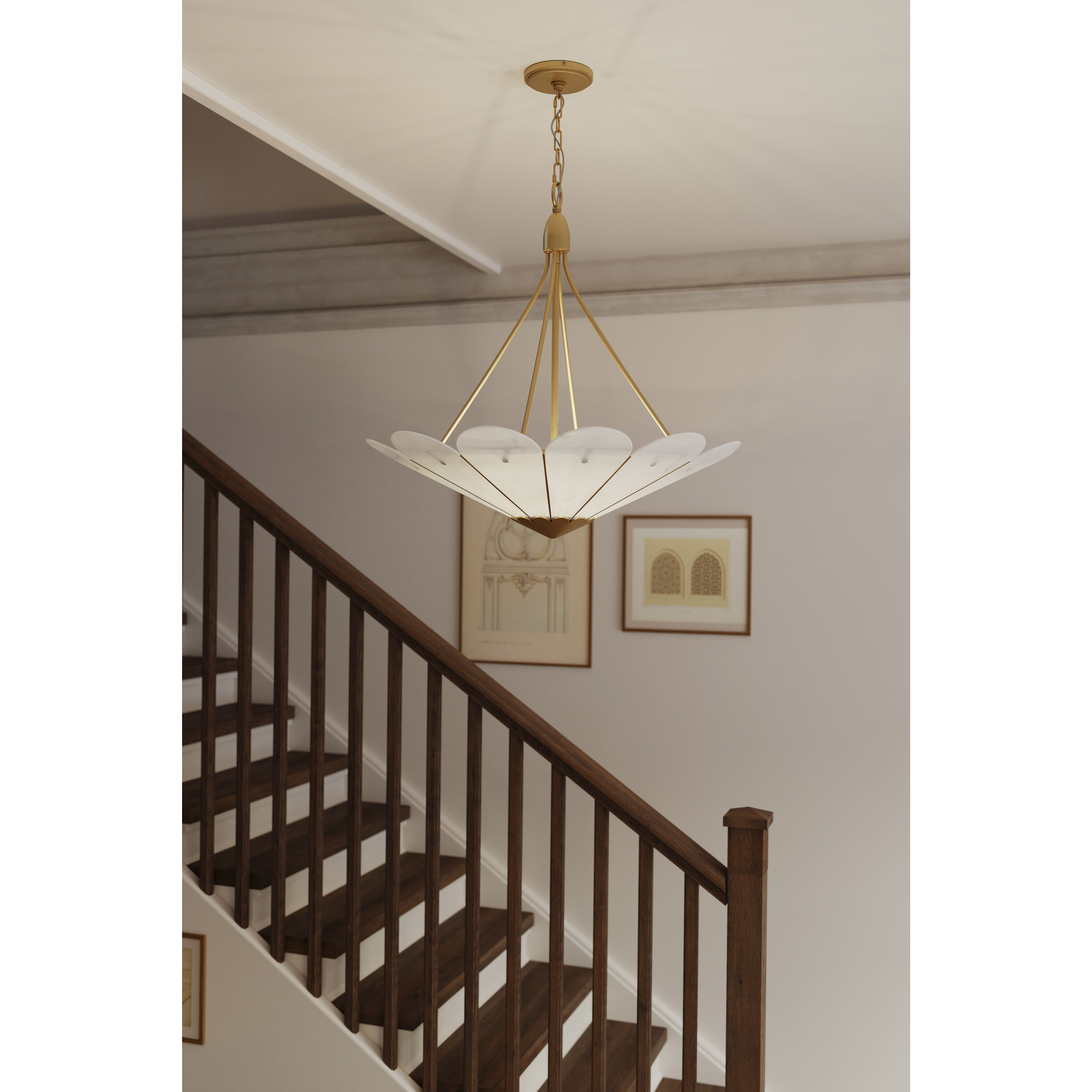 Althira 6 Light 32.75 inch Legacy Brass Pendant Ceiling Light