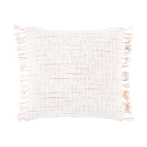 Hermitage Bay 22 X 22 inch White/Blush/Peach/Pale Pink Pillow Cover