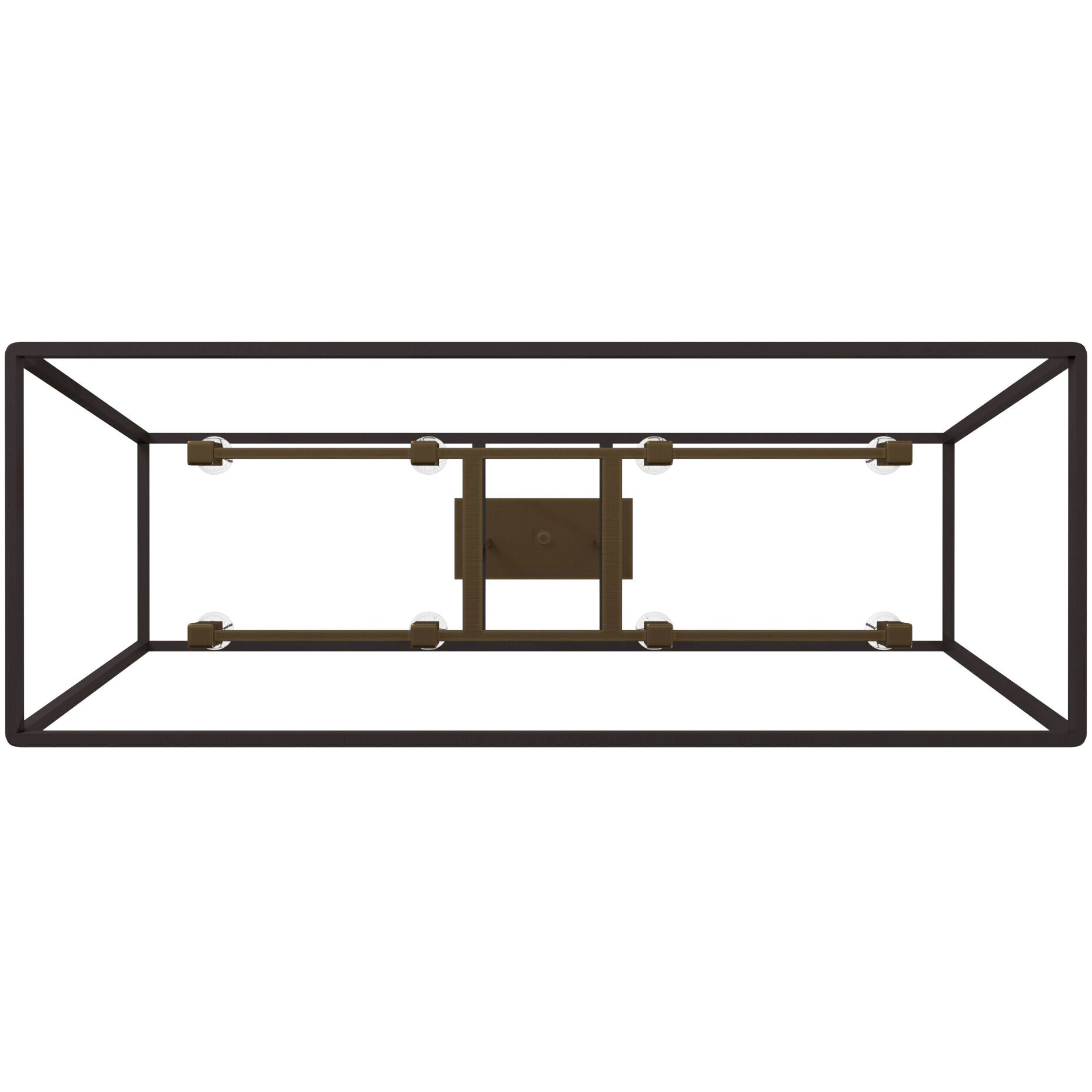 Fulton 8 Light 48 inch Bronze with Heirloom Brass Indoor Linear Foyer Light Ceiling Light