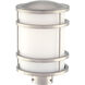 Bay View 1 Light 12 inch Brushed Stainless Steel Outdoor Post Mount Lantern, Great Outdoors