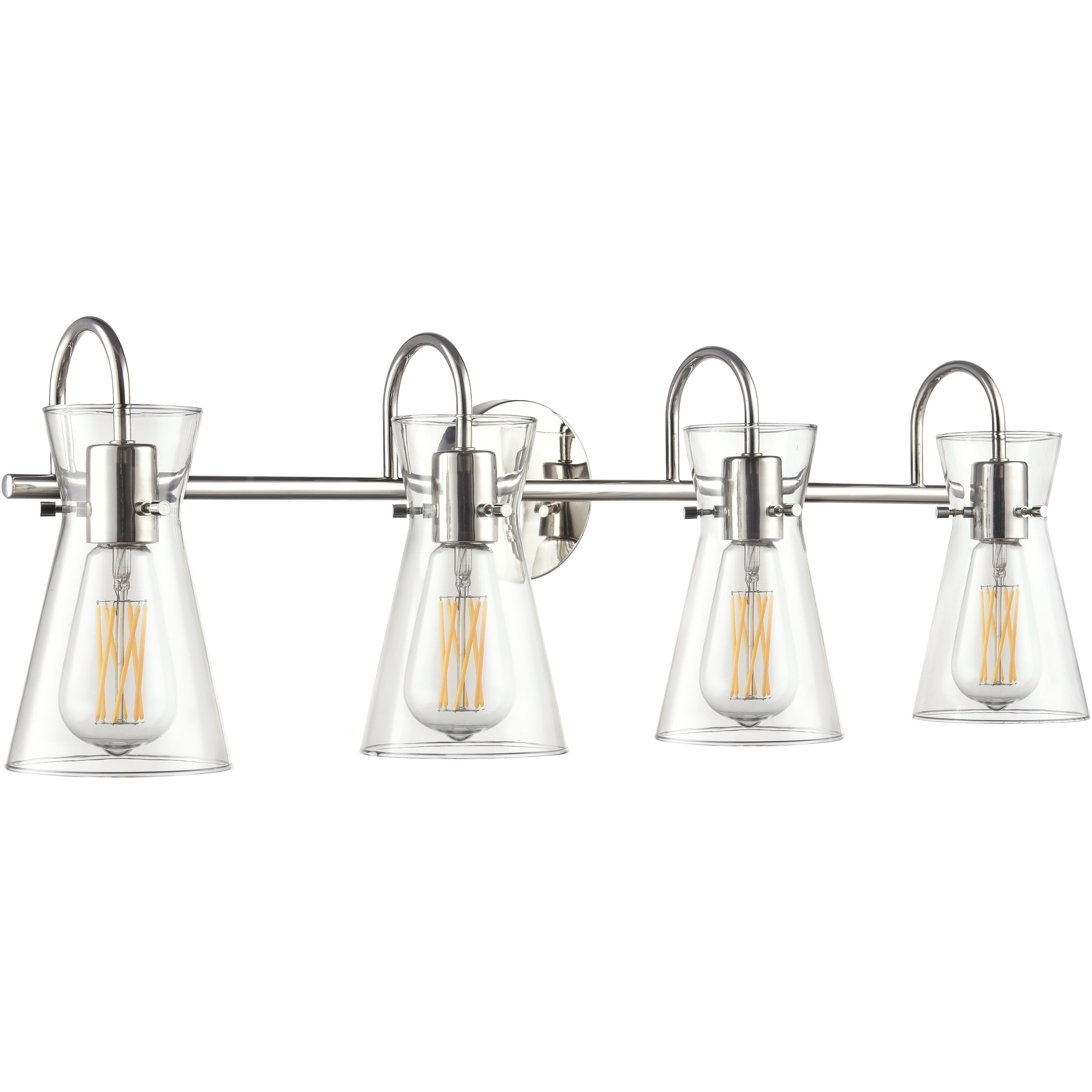 Camellia 4 Light 30.75 inch Polished Nickel Bathroom Vanity Light Wall Light