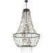 Selene 5 Light 38 inch Matte Black with Satin Brass and Clear Chandelier Ceiling Light