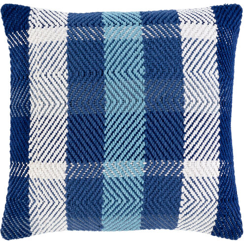 Jacobean 20 X 20 inch Dark Blue/Denim/White Pillow Kit, Square