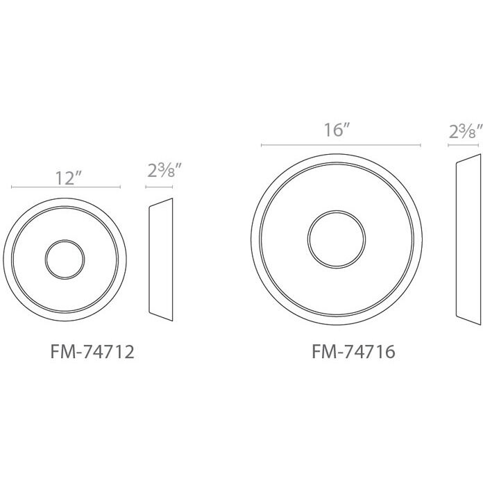 Sol LED 16 inch Brushed Nickel Flush Mount Ceiling Light in 16in.