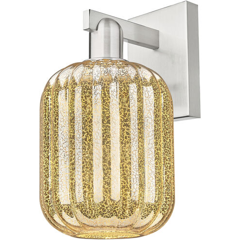 Preston Sconce Wall Light in Brushed Satin Nickel, Mercury Glass