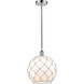 Edison Farmhouse Rope 1 Light 10 inch Polished Chrome Mini Pendant Ceiling Light