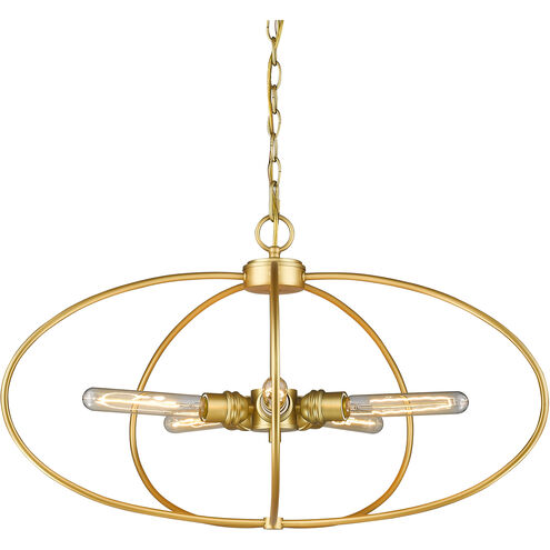 Persis 5 Light 28.25 inch Satin Gold Chandelier Ceiling Light