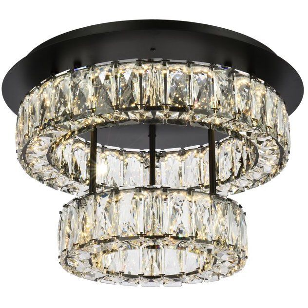 Monroe 2 Light 18 inch Black Flush Mount Ceiling Light 