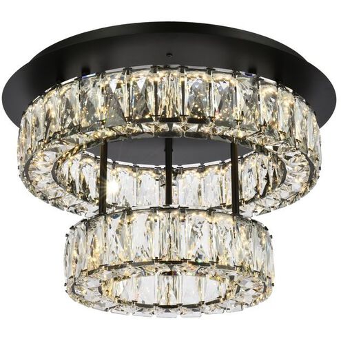 Monroe 2 Light 18 inch Black Flush Mount Ceiling Light