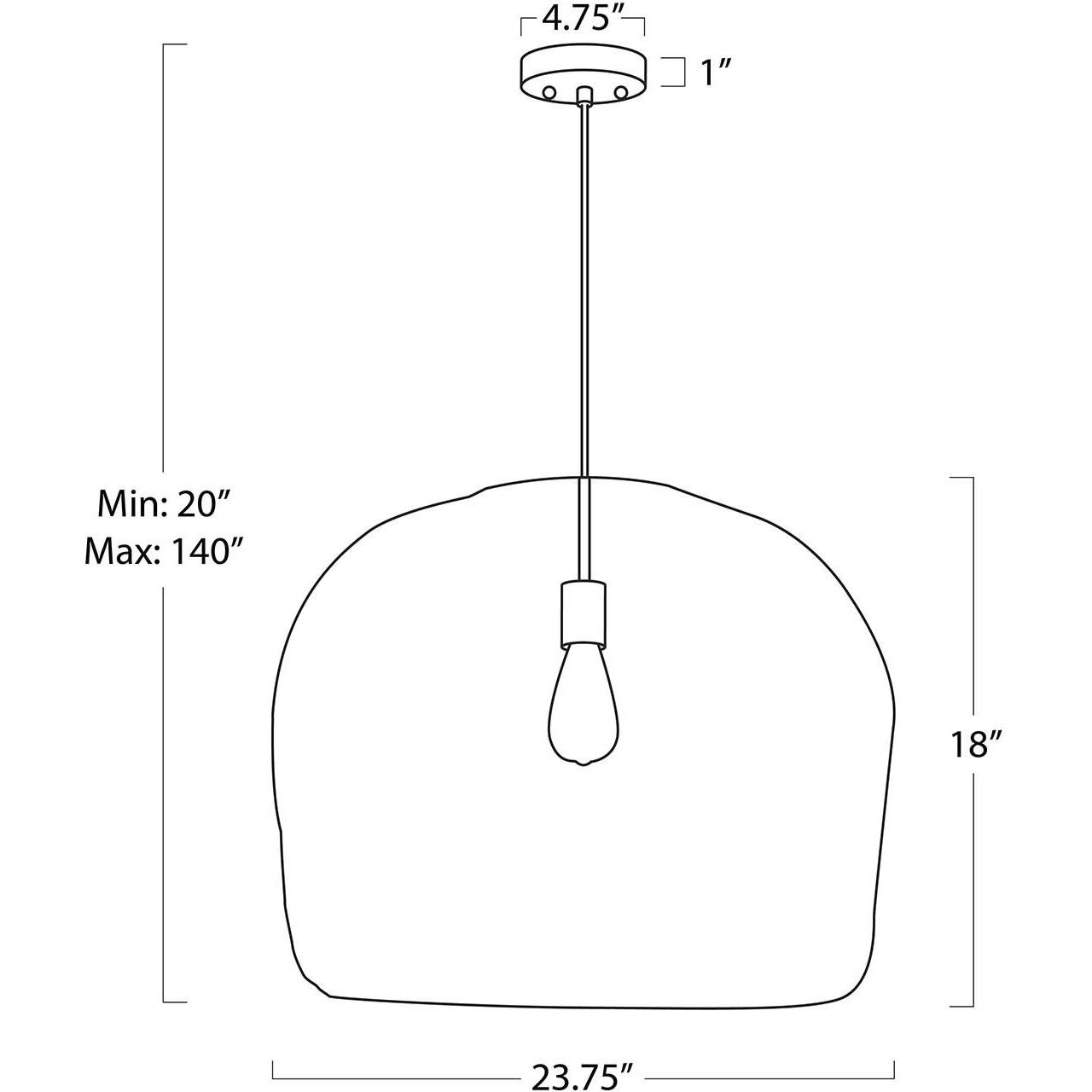 Selene 1 Light 23 inch Natural Pendant Ceiling Light