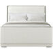 Hudson Pebble Grey US Queen Bed, Wooden, Upholstered