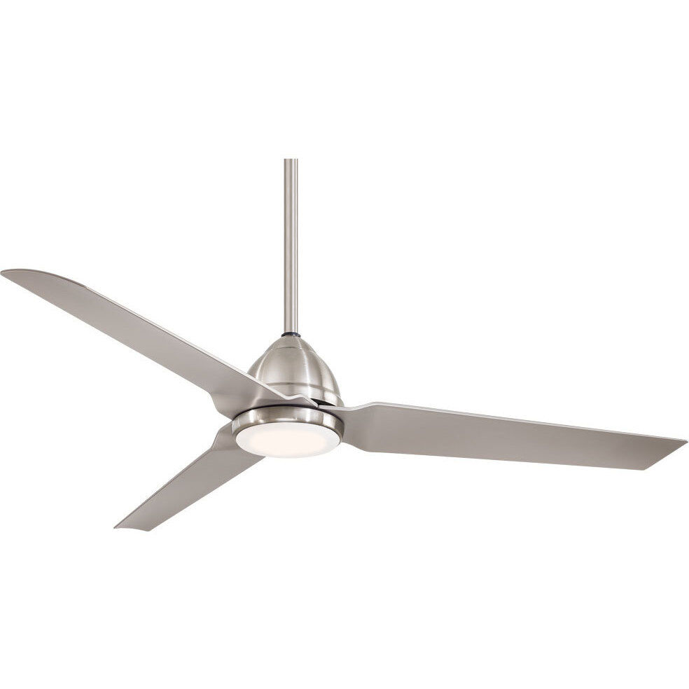 Java 54 inch Brushed Nickel Wet with Silver Blades Outdoor Ceiling Fan