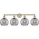 Edison Athens Deco Swirl 4 Light 35 inch Antique Brass Bath Vanity Light Wall Light