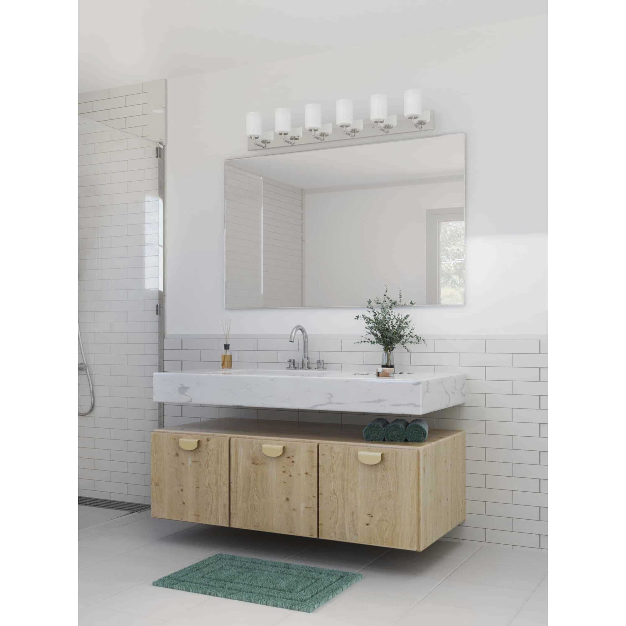 Merry 6 Light 48 inch Polished Chrome Bath Vanity Light Wall Light