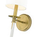 Mila 1 Light 5.5 inch Rubbed Brass Wall Sconce Wall Light