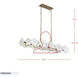 Cosmos 10 Light 50 inch Havana Gold Linear Pendant Ceiling Light, Smithsonian Collaboration