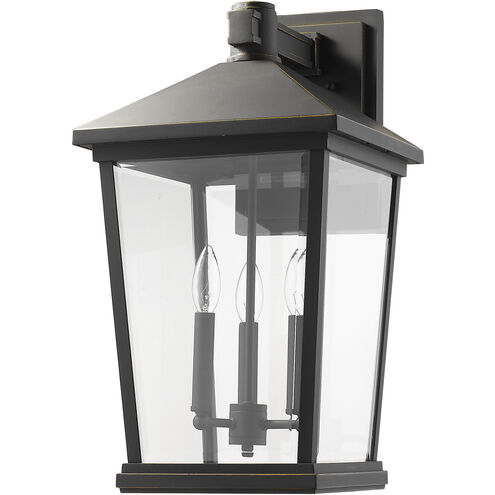 Beacon 3 Light 22.5 inch Oil Rubbed Bronze Outdoor Wall Light