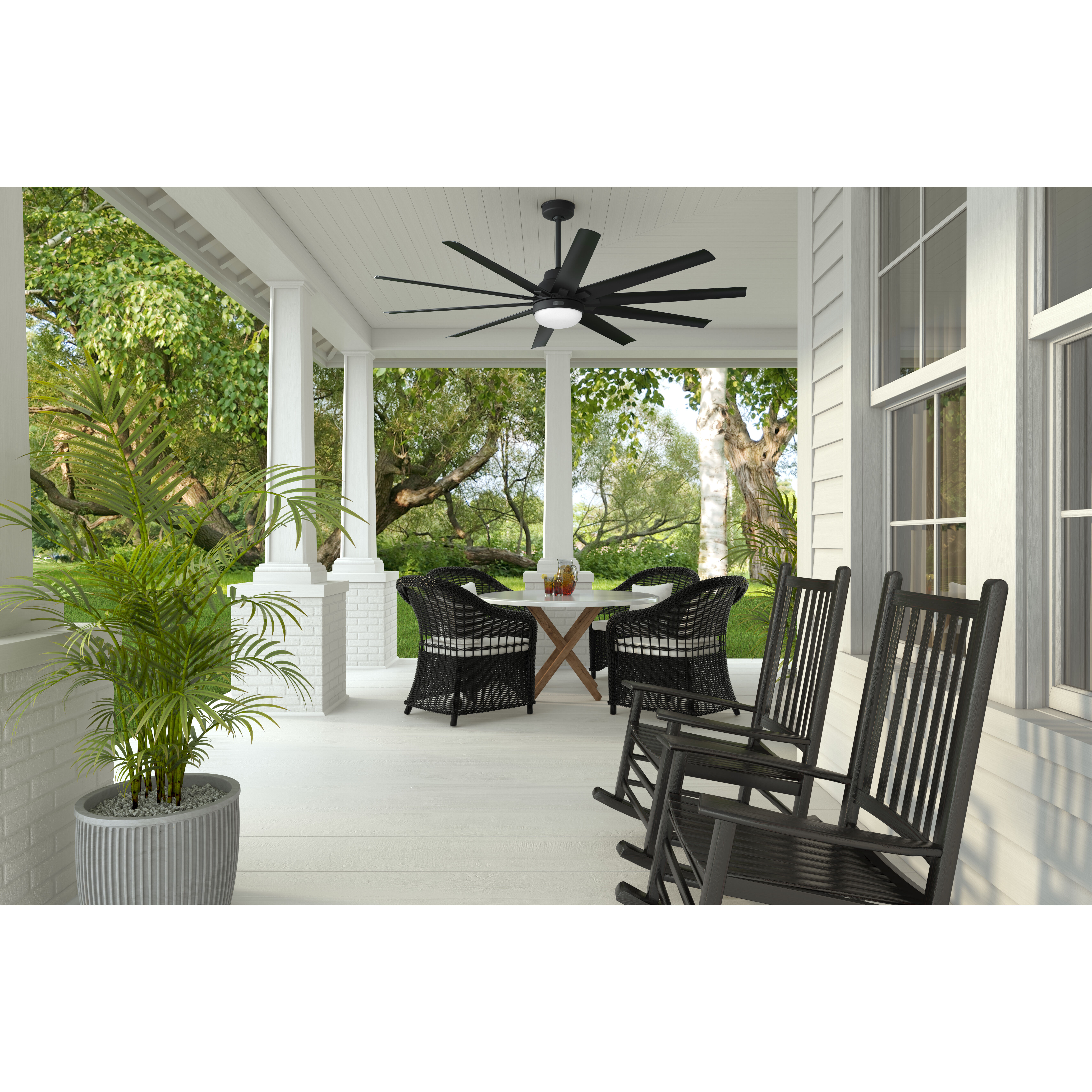 Hunter Fan 52618 Overton 72 inch Matte Black Outdoor Ceiling Fan