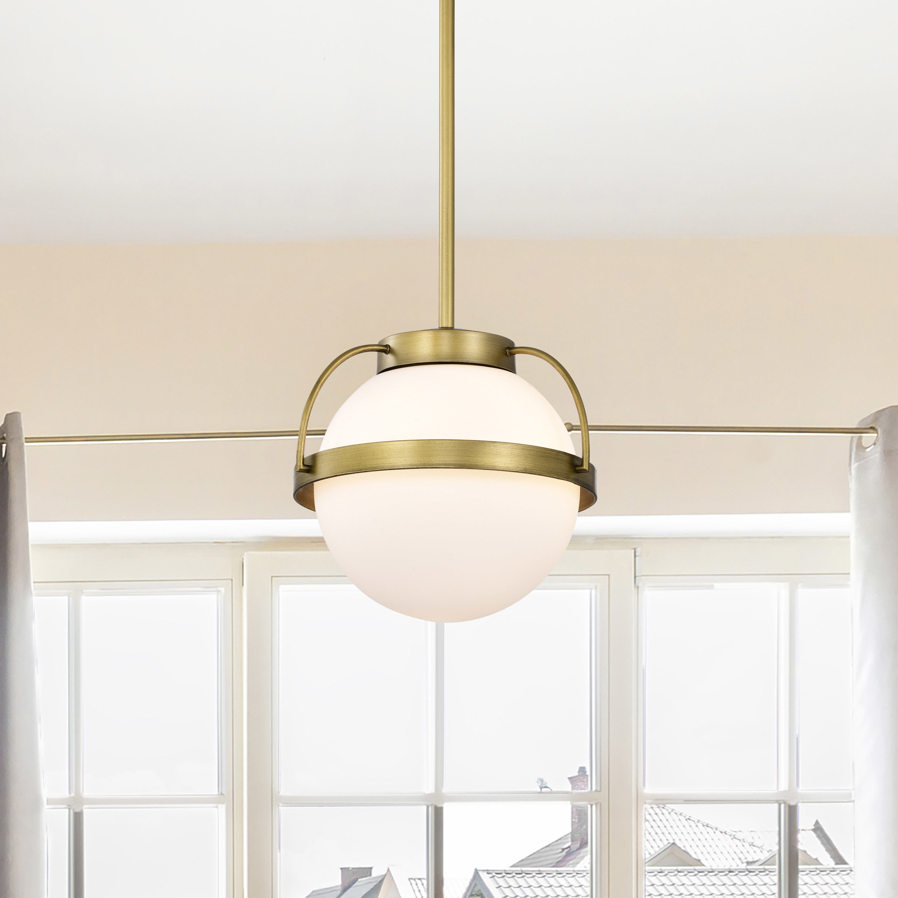 Lakeshore 1 Light 10 inch Natural Brass Pendant Ceiling Light