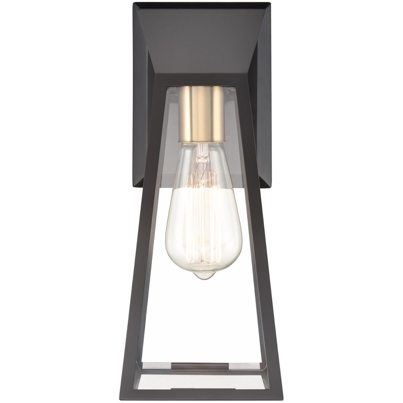 Lucian Wall Sconce Wall Light in Black and Brushed Brass
