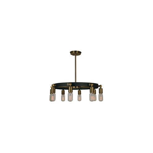 Felix 8 Light 23 inch Polished Nickel with Matte Black Dining Chandelier Ceiling Light in Polished Nickel/Matte Black