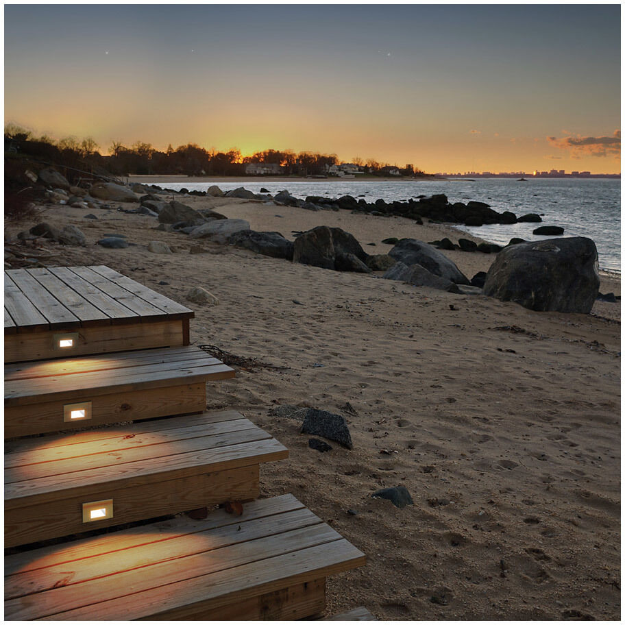 LEDme Step and Wall Lights 277 3.9 watt White On Aluminum Step Light in Amber, LED, 10.62 inch