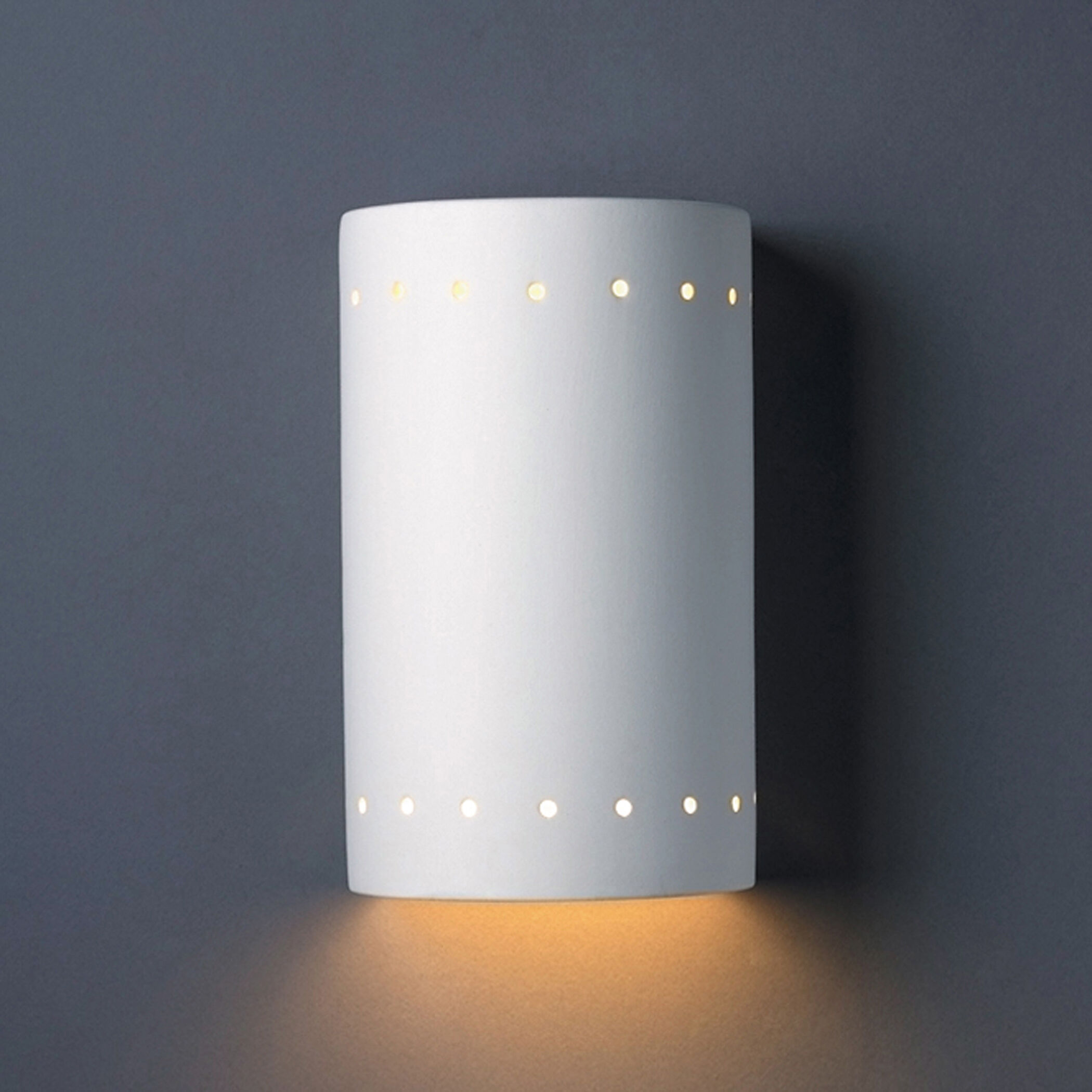 Ambiance Cylinder LED 9.5 inch Bisque Outdoor Wall Sconce, Small