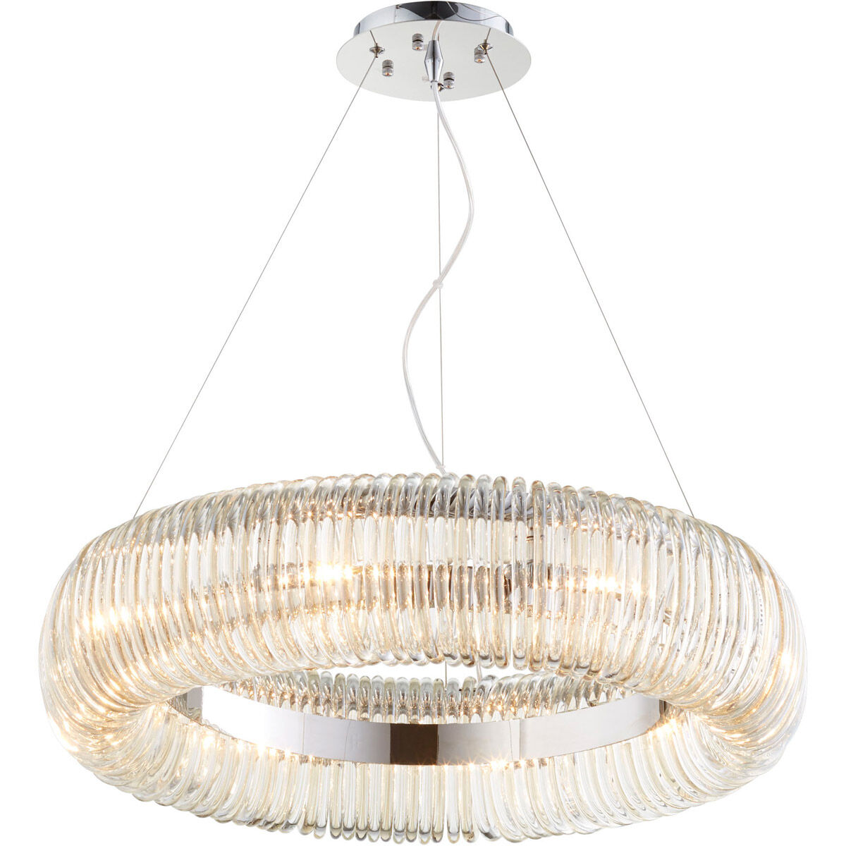 Beaming Around 8 Light 27 inch Chrome Pendant Ceiling Light