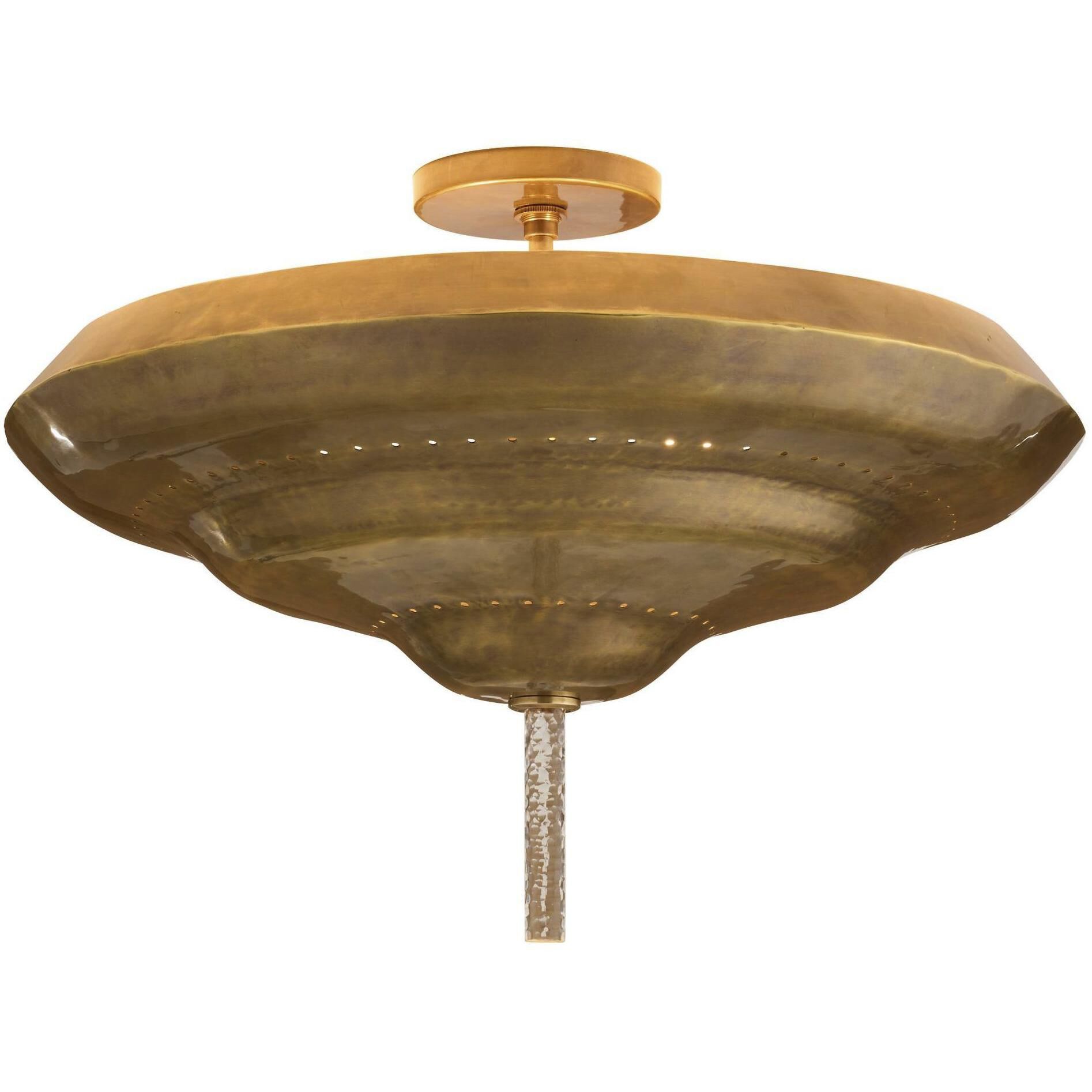 Istanbul 2 Light 26 inch Antique Brass Semi-Flush Mount Ceiling Light