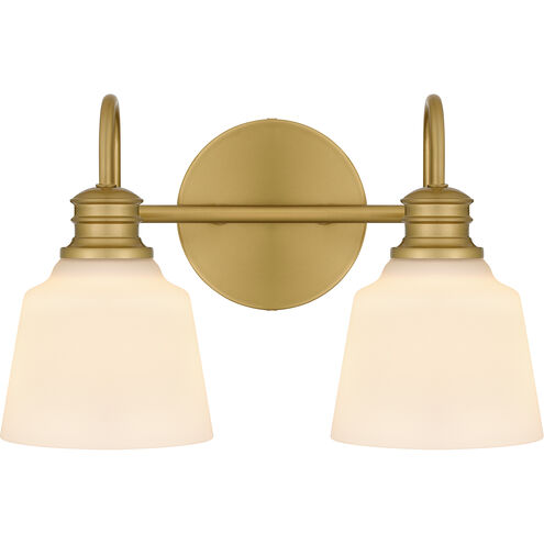 Hinton 2 Light 14 inch Aged Brass Bath Light Wall Light, Medium
