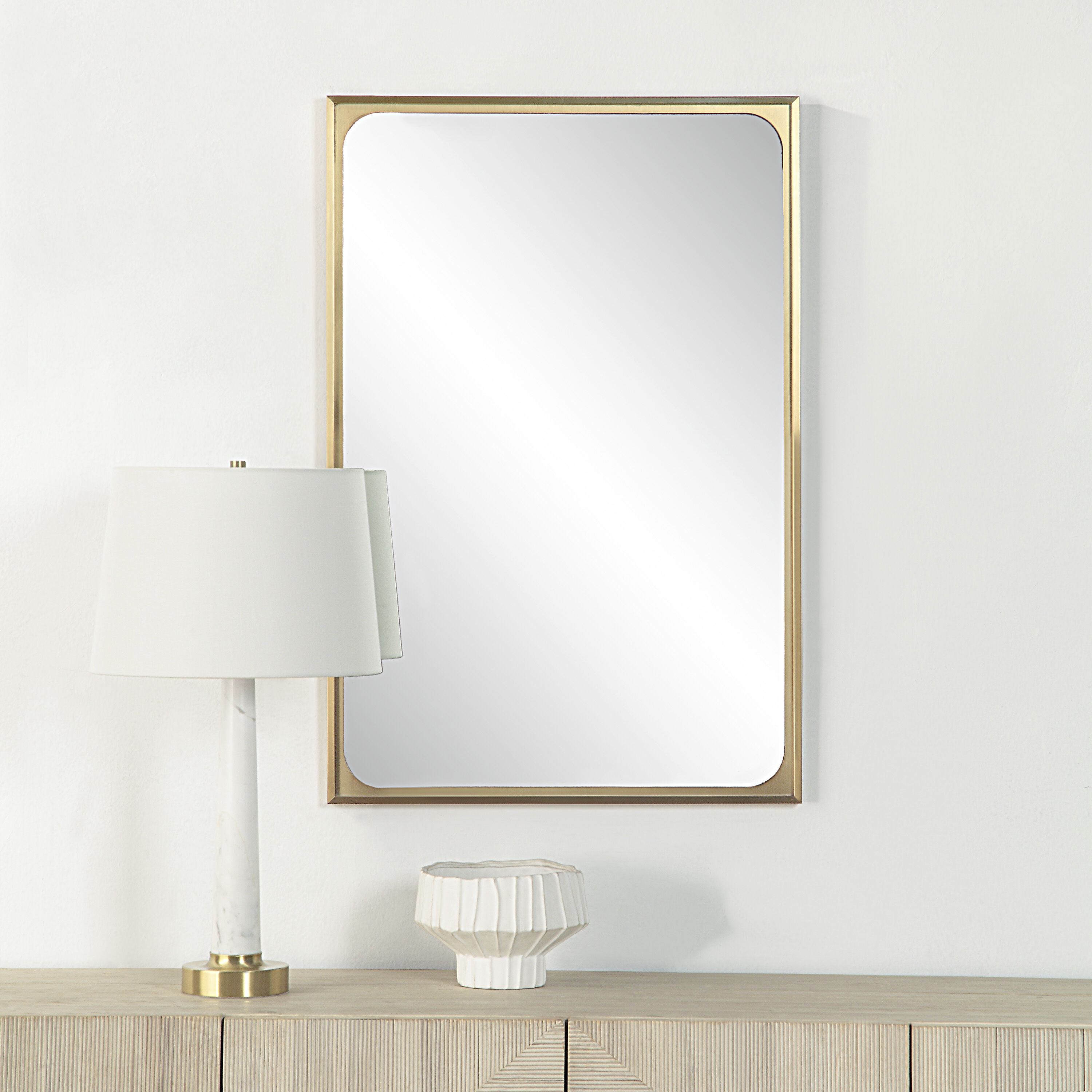 Sati 36 X 24 inch Burnished Brass Wall Mirror